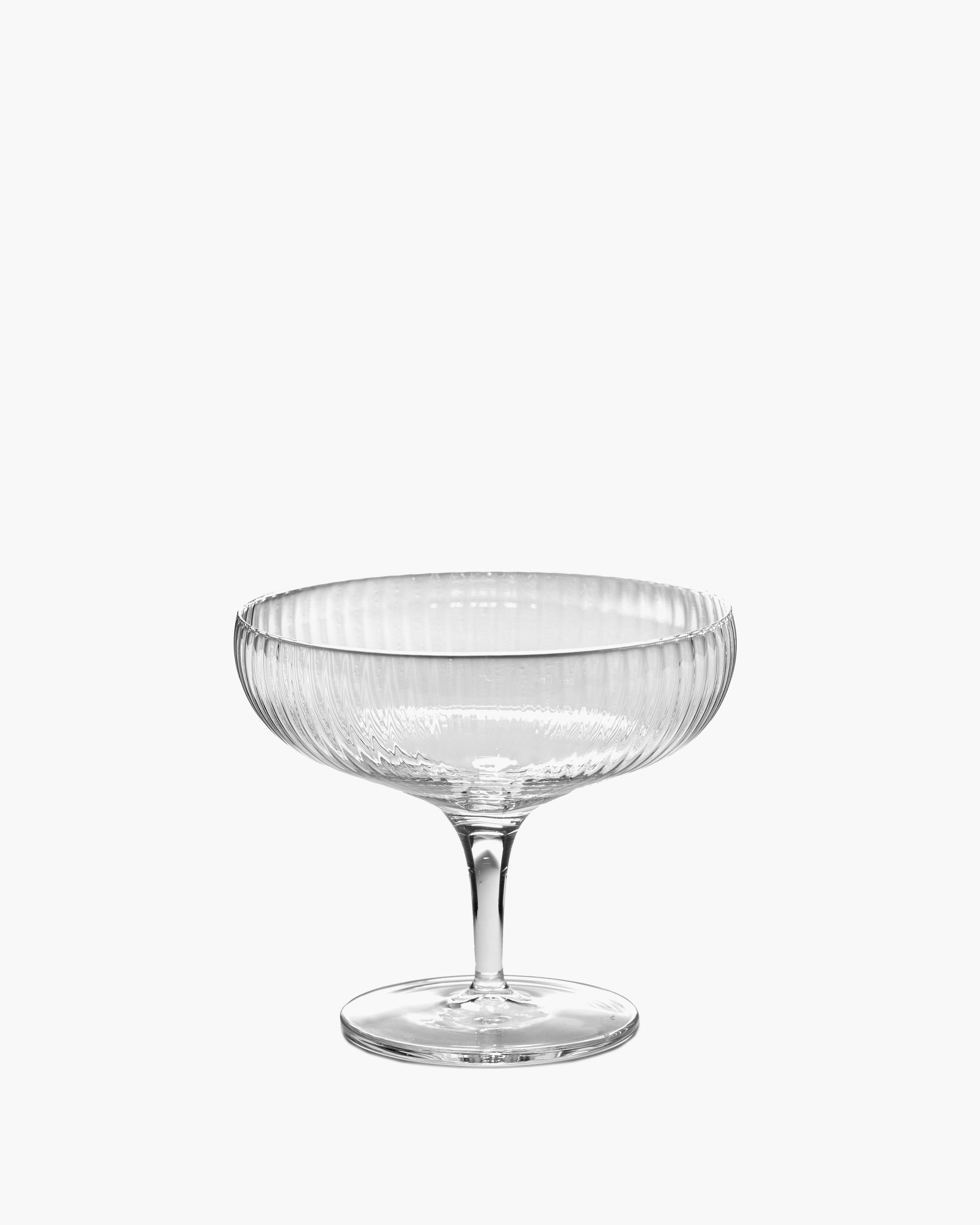 Champagner-Coupe 15cl transparent geriffeltes Glas Inku – SERAX