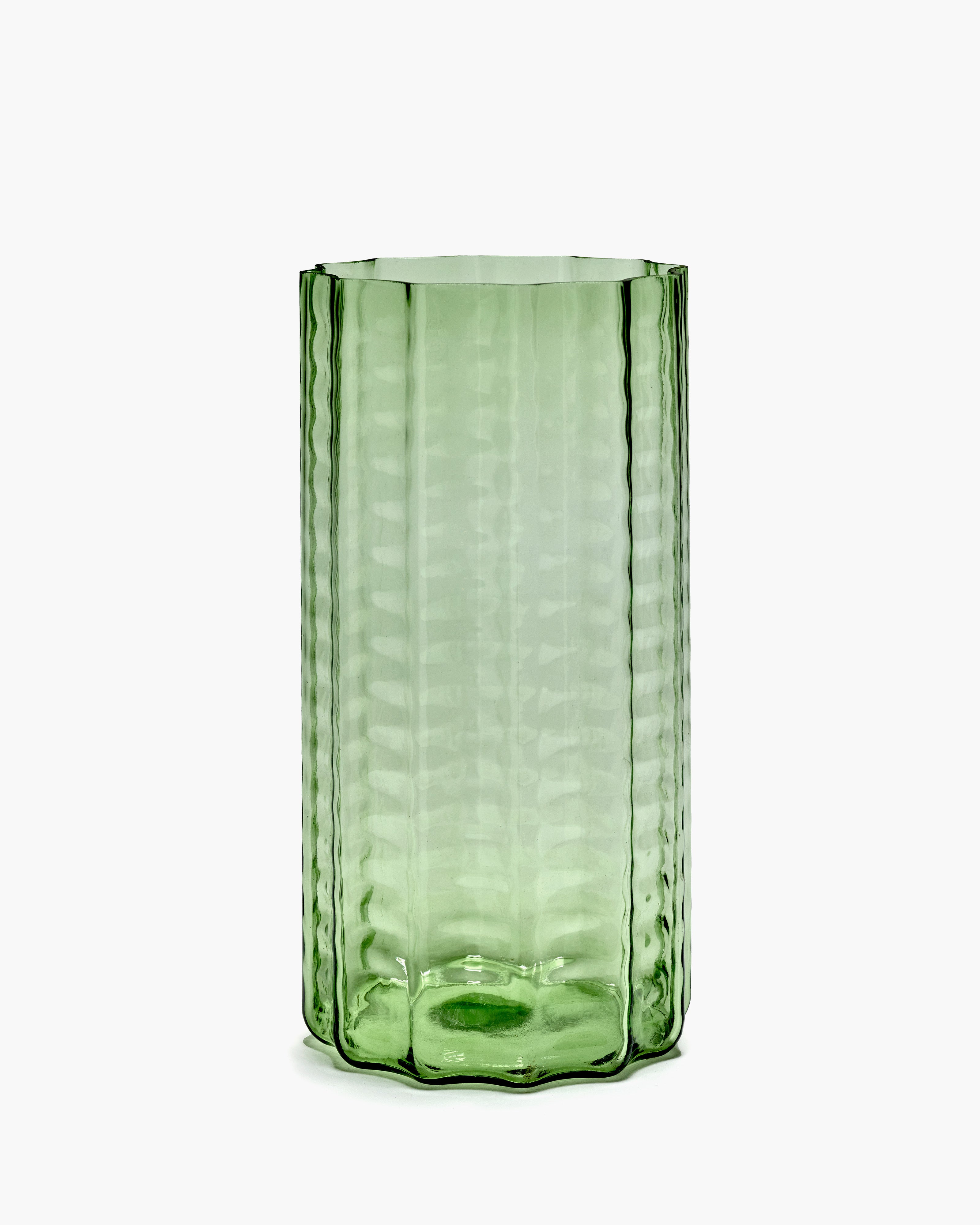 Vase 03 grün transparant Waves – SERAX