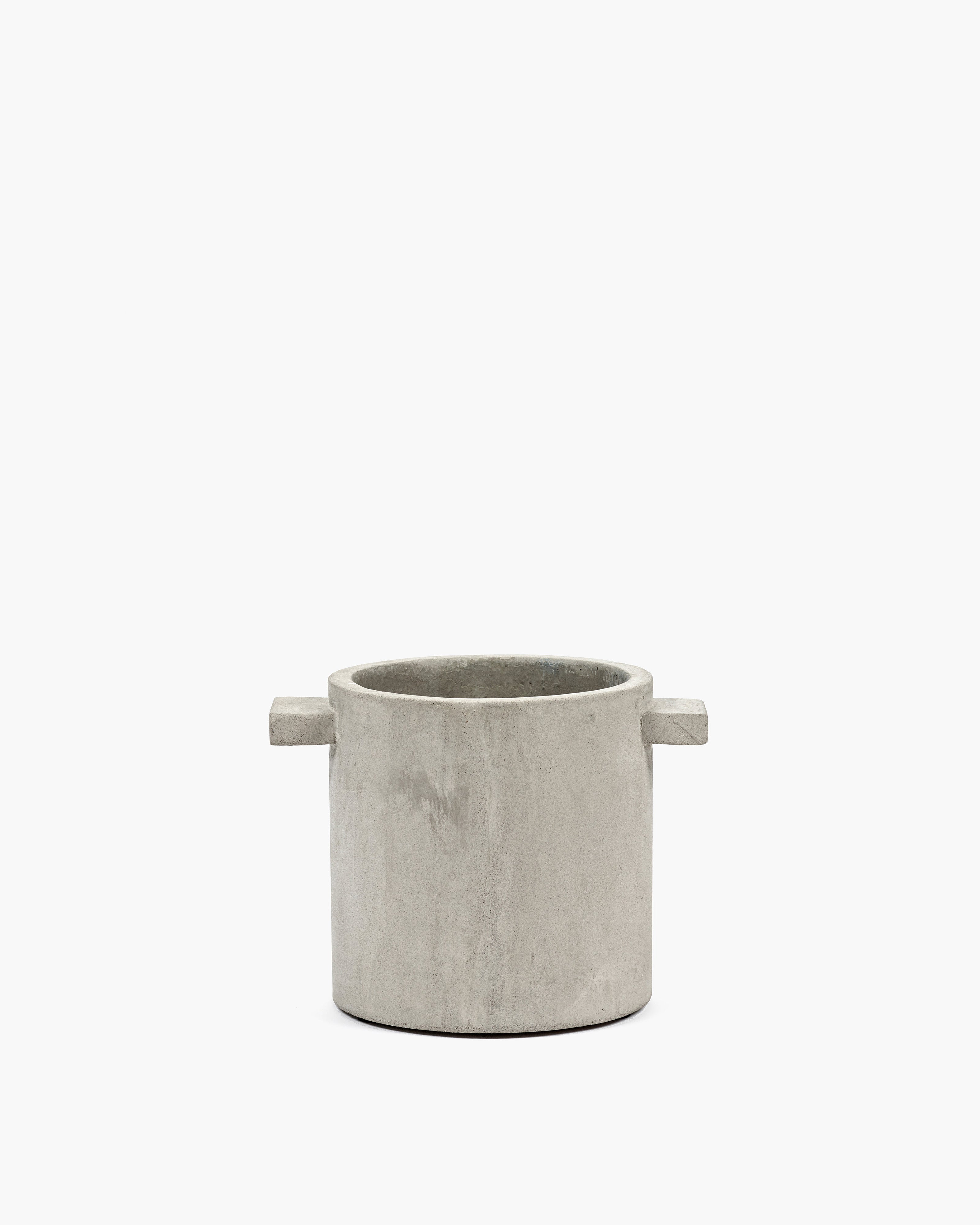 Flowerpot concrete round naturel S grey – SERAX