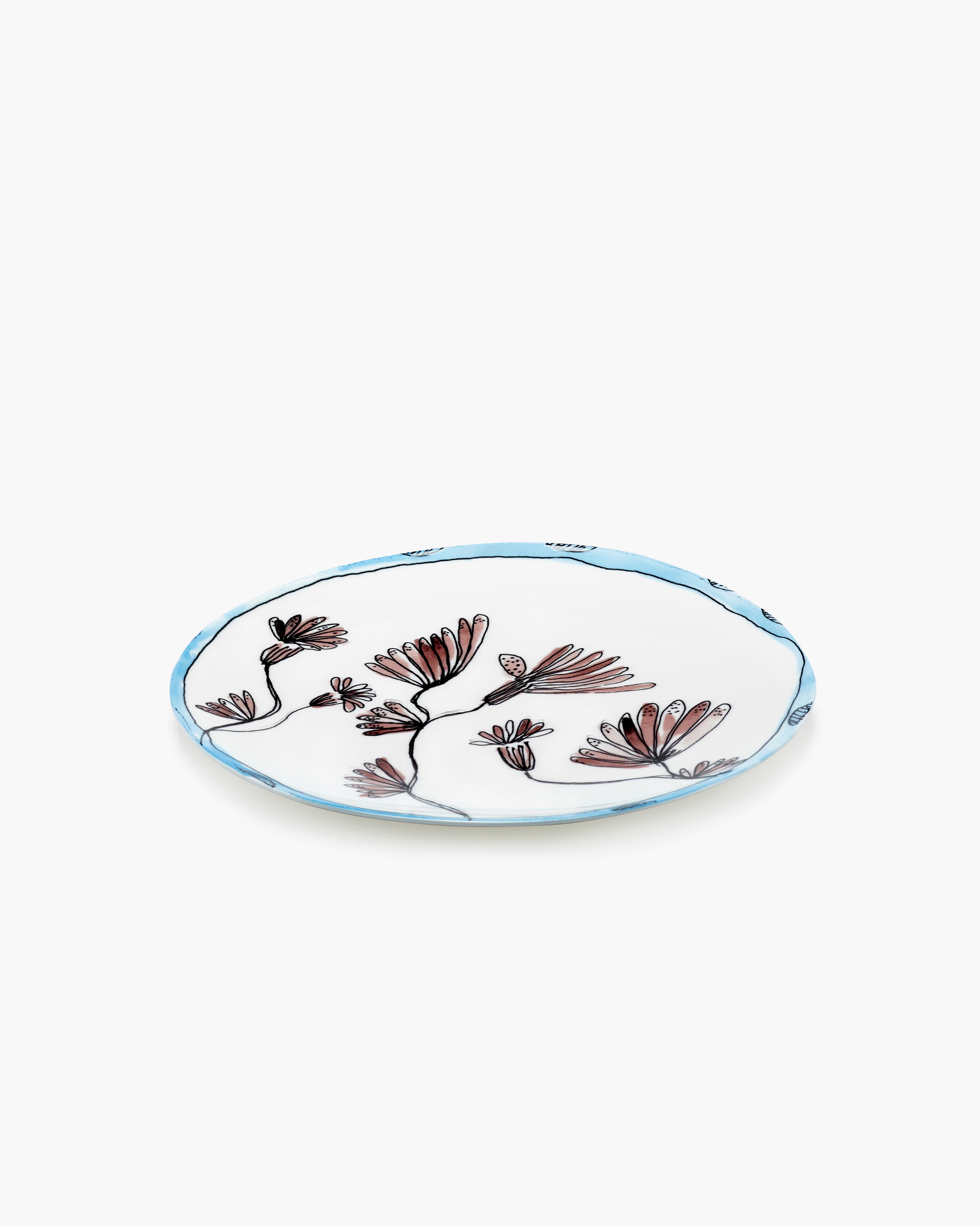 Serving plate S Camelia aubergine Midnight Flowers – SERAX