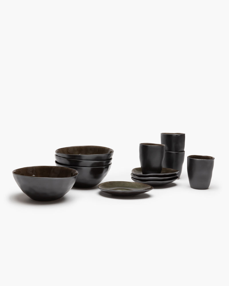 Breakfast Set 12 pieces dark gray Pure