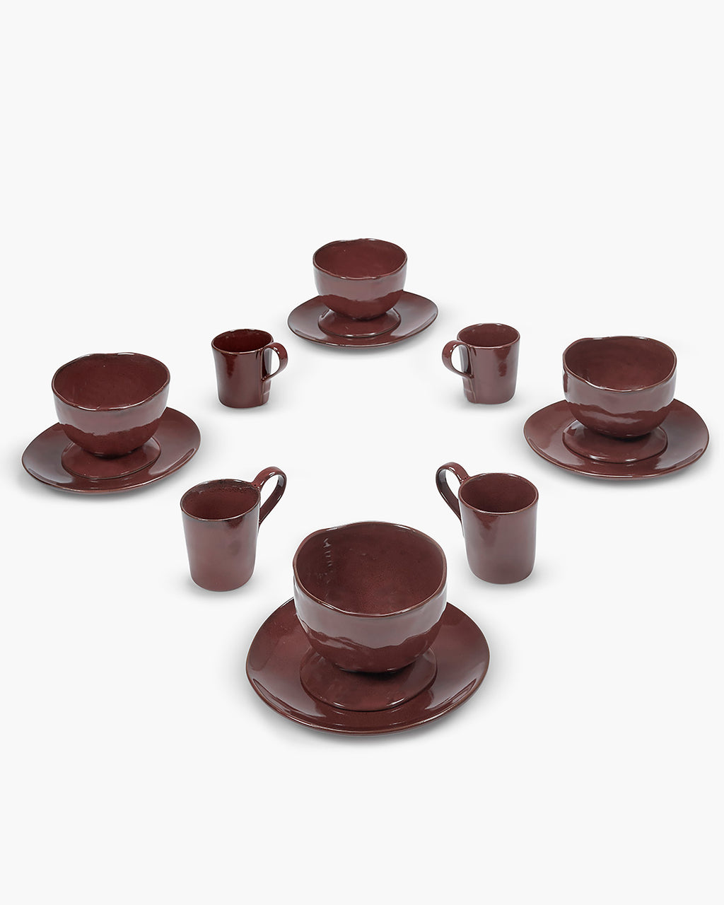 Breakfast Set 12 pieces venetian red La Mère