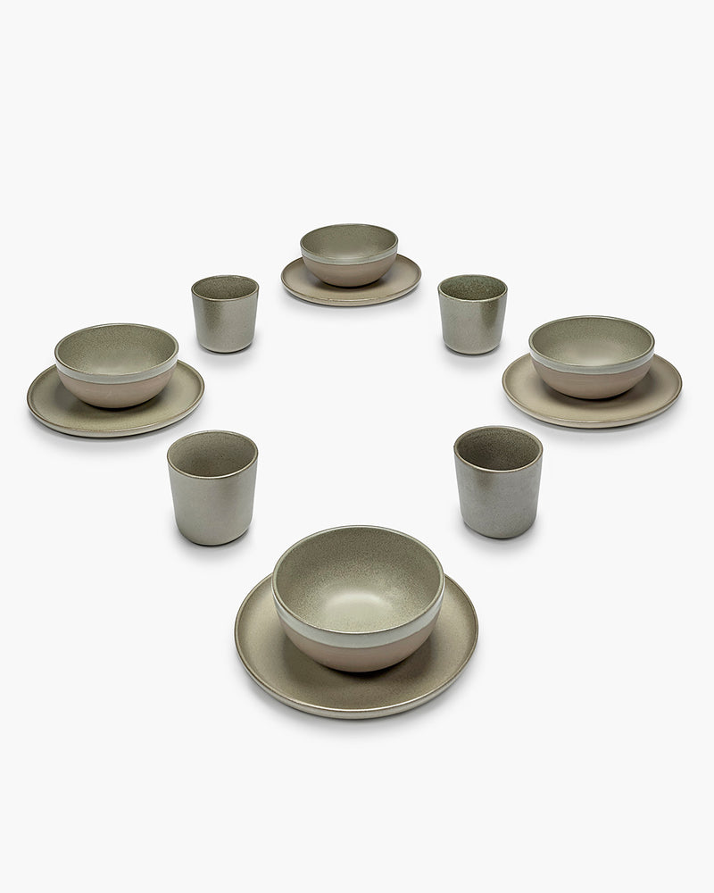Vollständiges Set 24teilig - Surface Geschirr von Sergio Herman - grün
