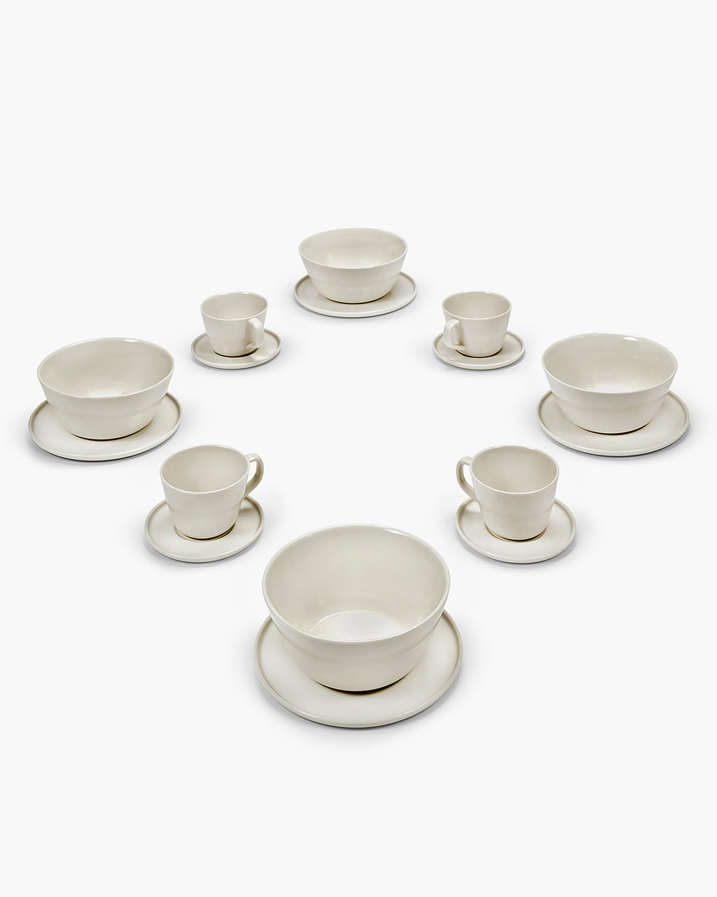 Frühstückset 12teilig - Cena Geschirr von Vincent Van Duysen - elfenbein