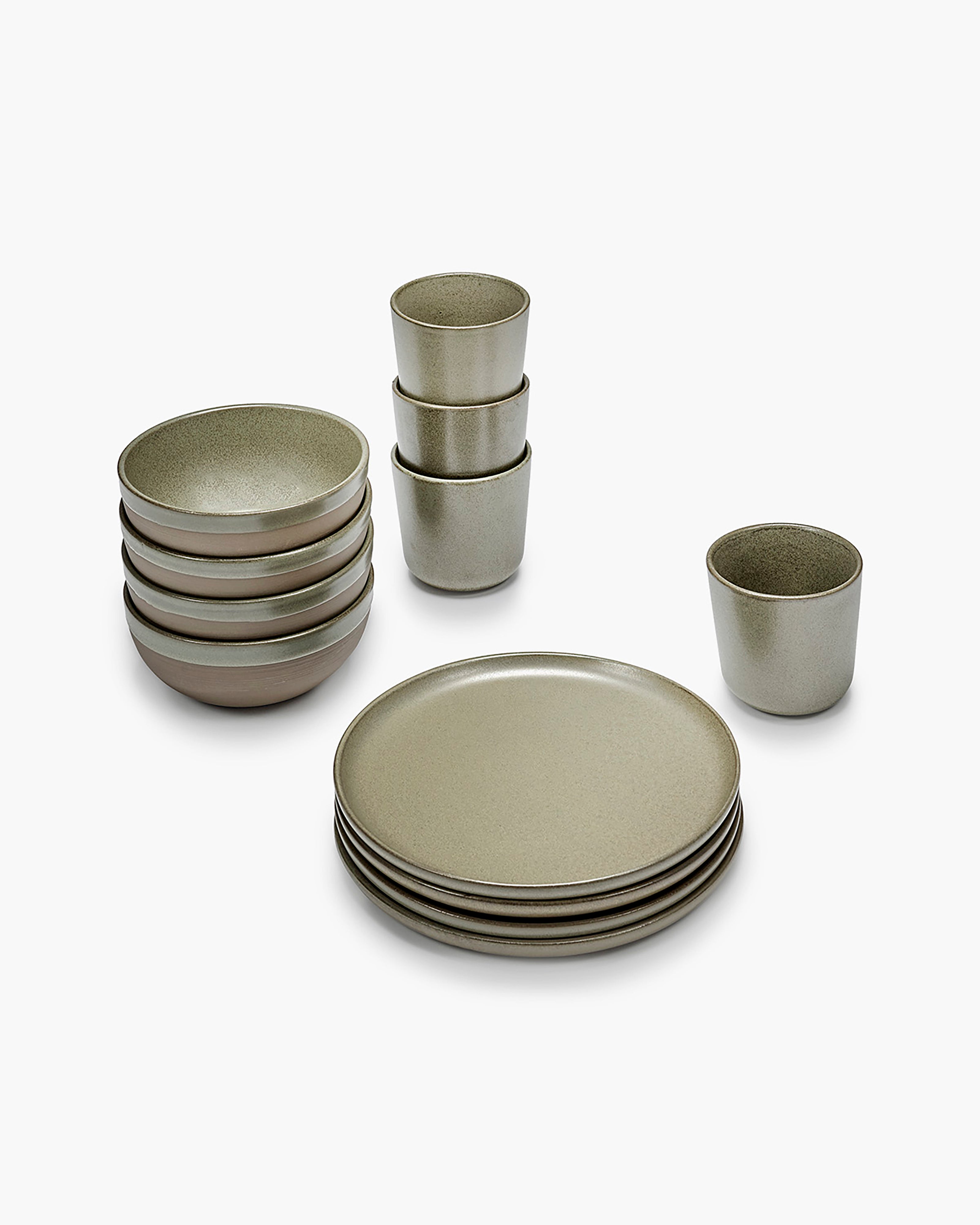 Breakfast set 12 pieces camogreen Surface – SERAX