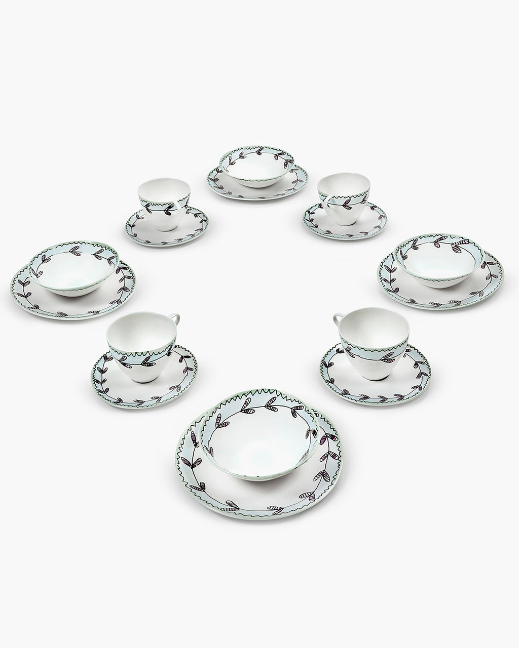 Breakfast set 16 pieces blossom milk midnight flowers