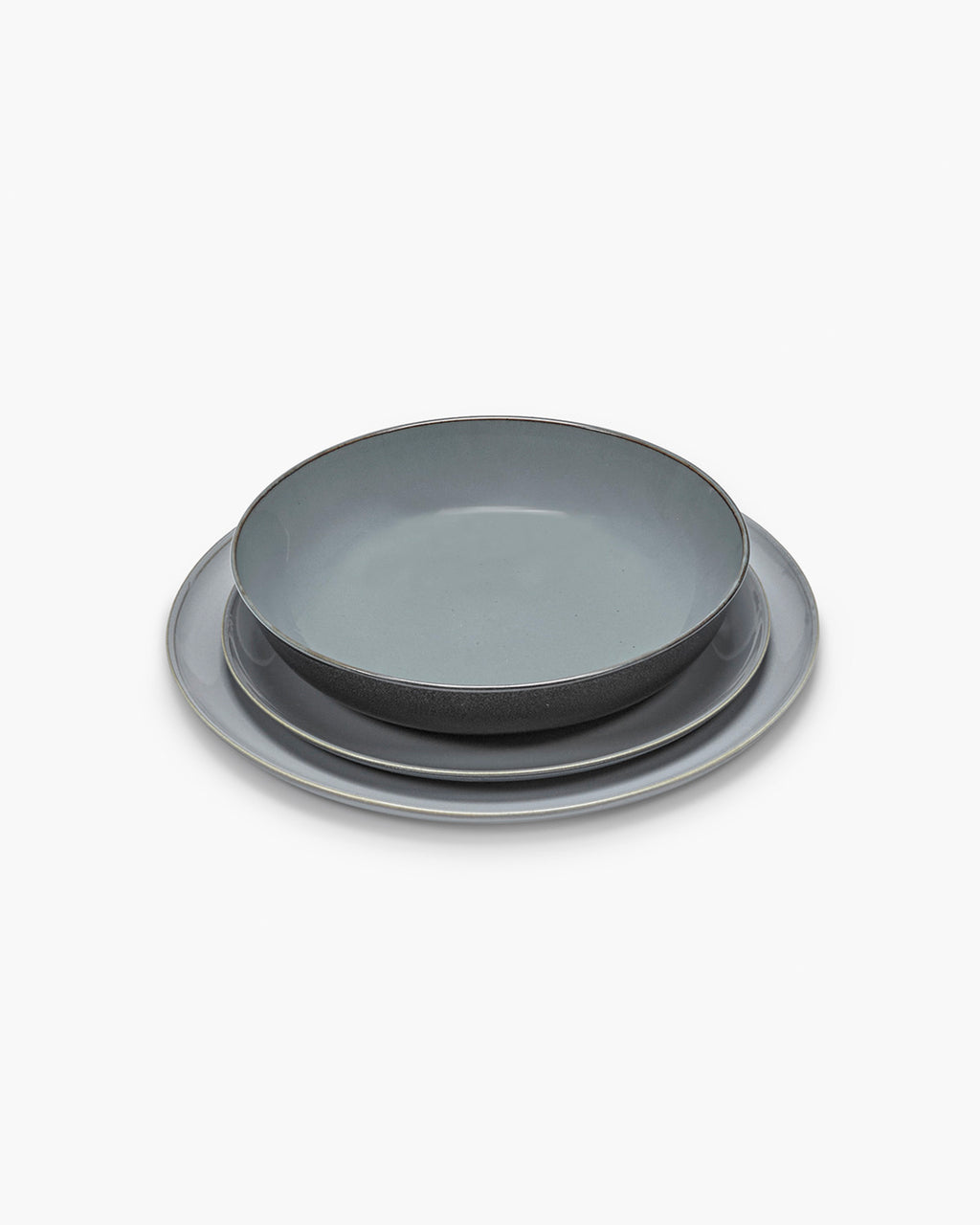 Dinner Set 12 pieces smoky blue Terres de rêves