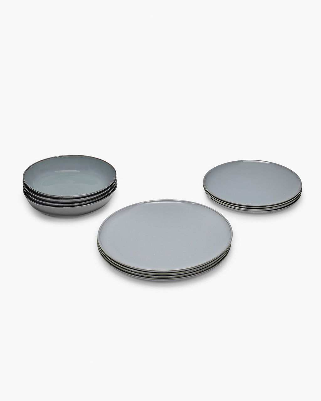 Dinner Set 12 pieces smoky blue Terres de rêves