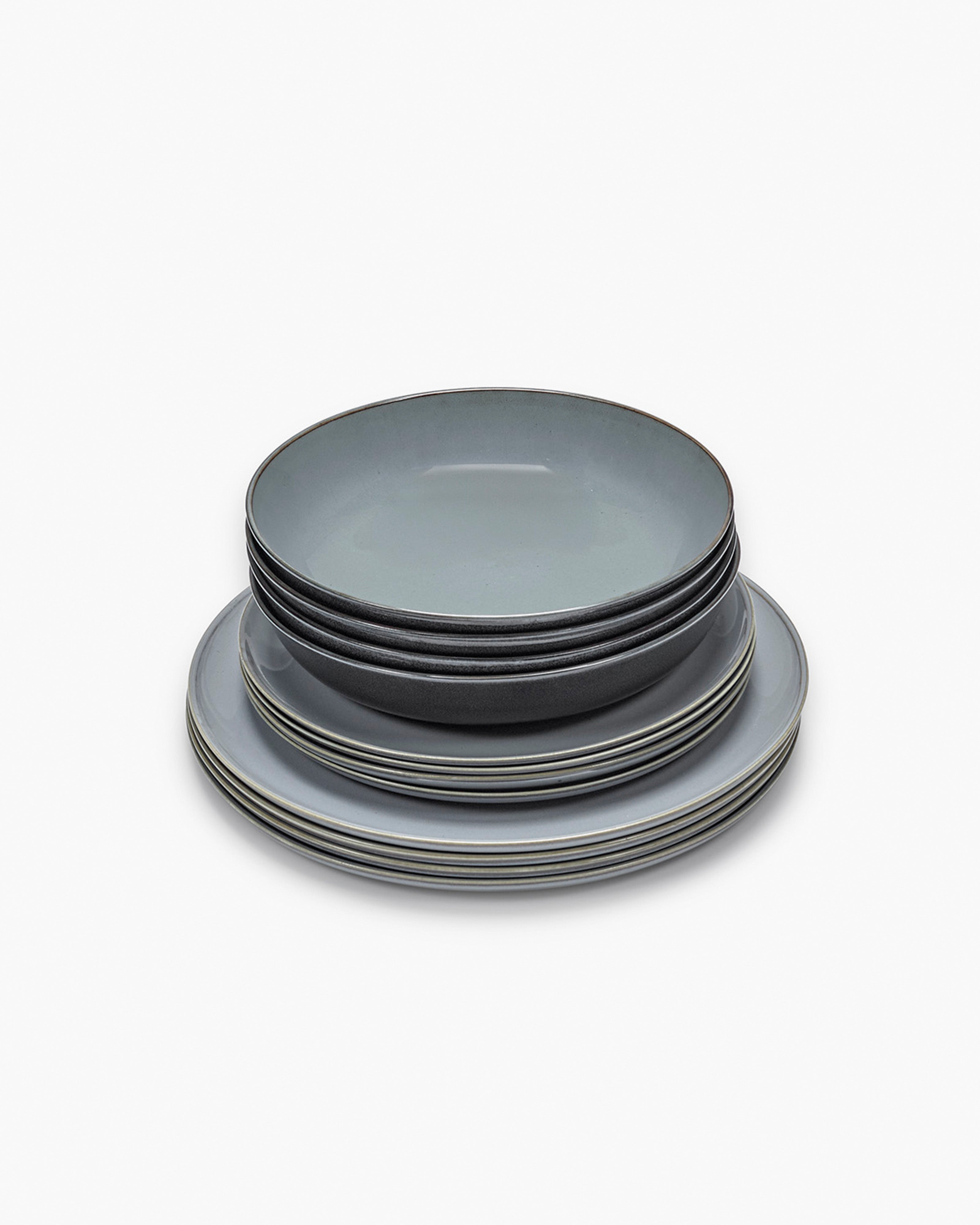Dinner Set 12 pieces smoky blue Terres de rêves – SERAX