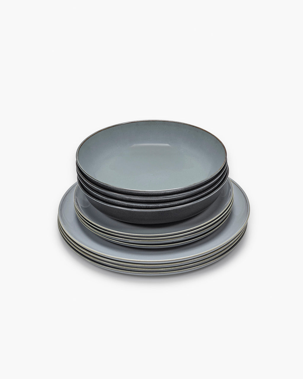 Dinner Set 12 pieces smoky blue Terres de rêves