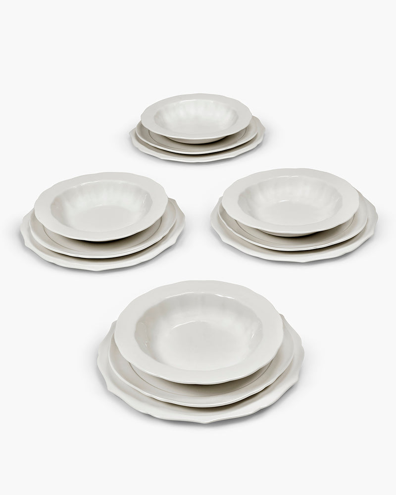 Dinner Set 12 pieces white Silhouette