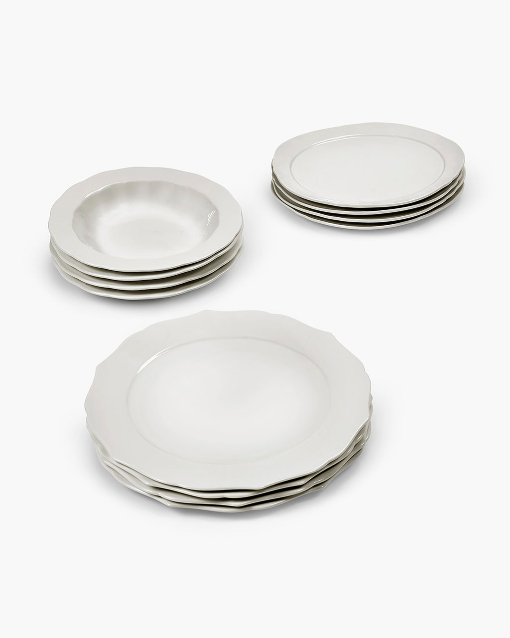 Dinner Set 12 pieces white Silhouette