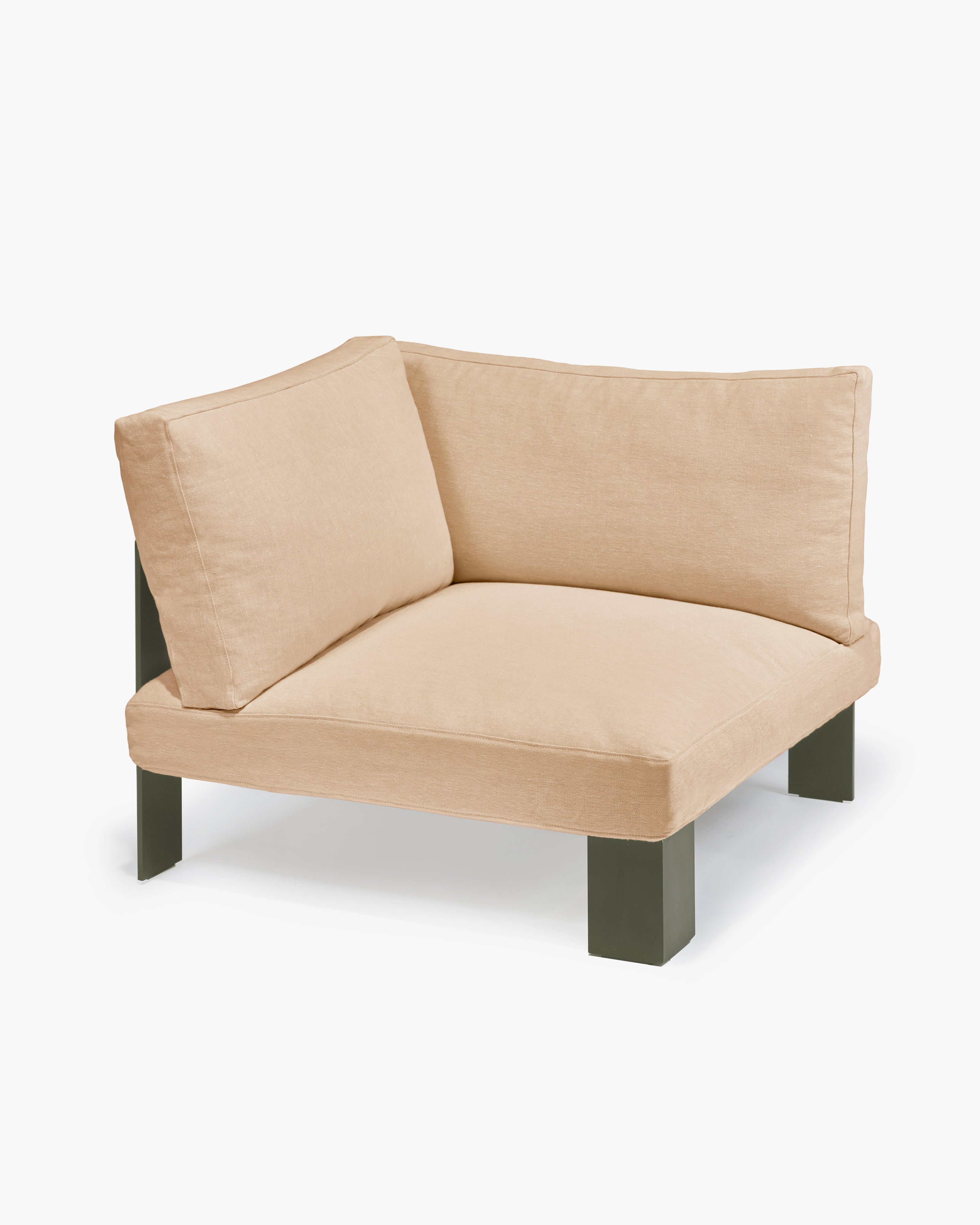 Bench corner seat incl cushion indoor apricot SERAX