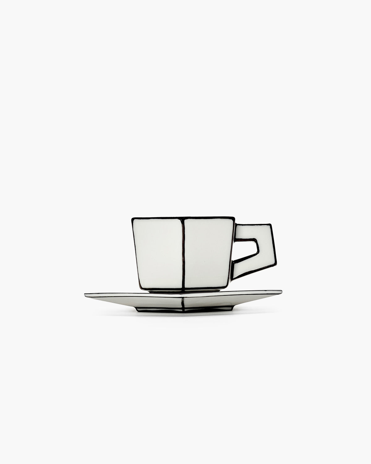 Espresso cup with saucer white - black Carte Blanche – SERAX