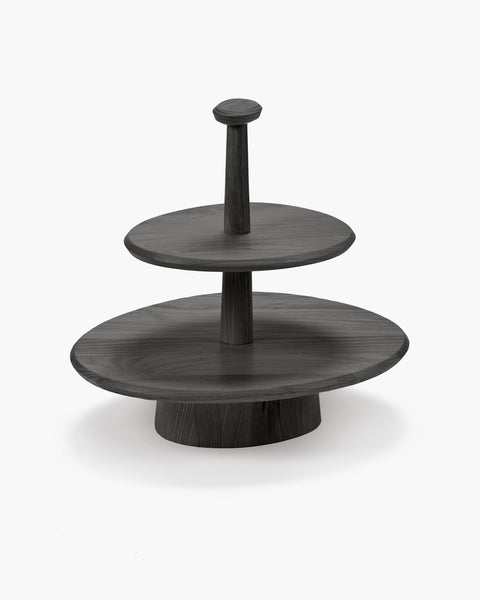 Cake stand 01 two tier black Dune – SERAX