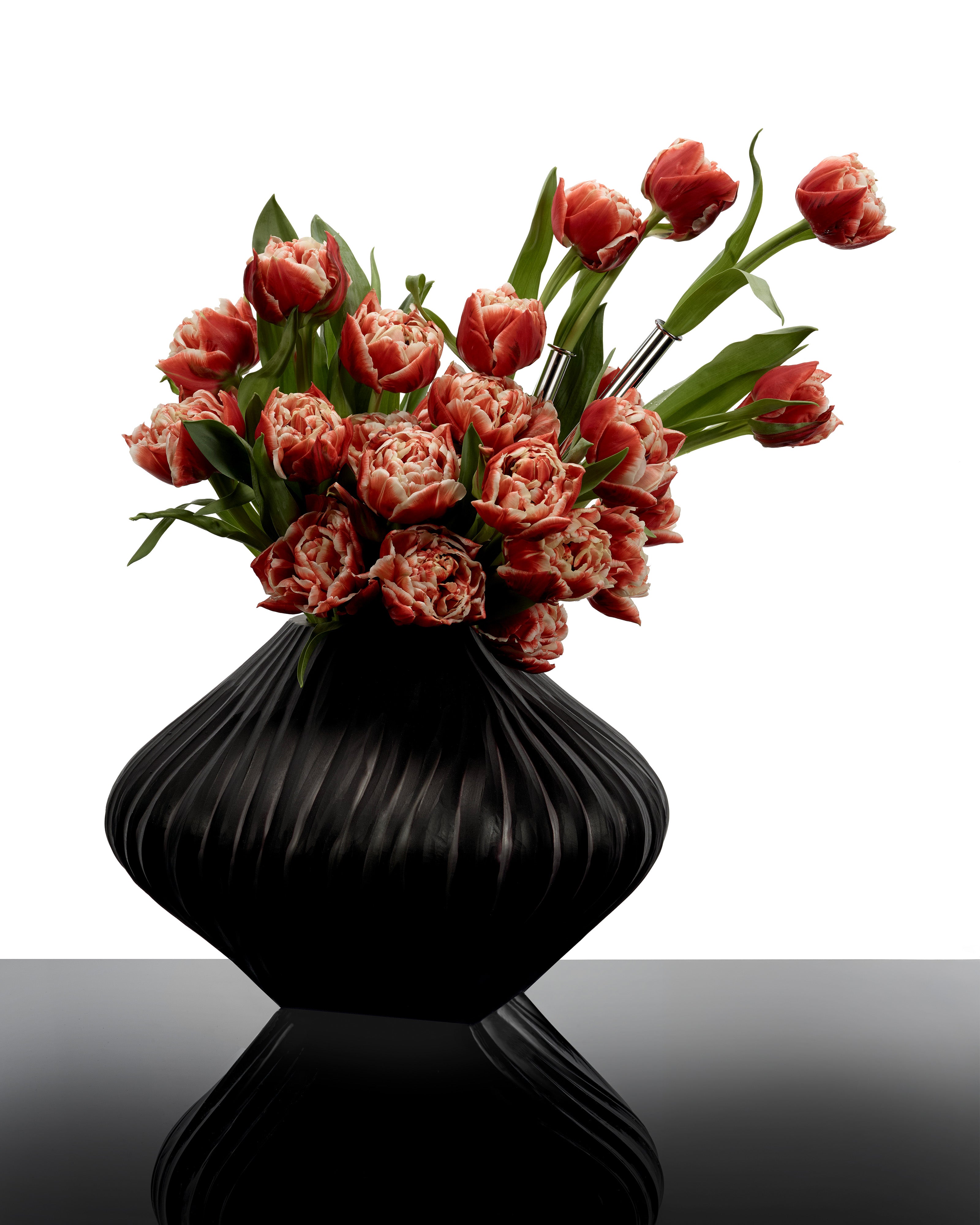 Vase with glass tube 04 black matt Josephine – SERAX
