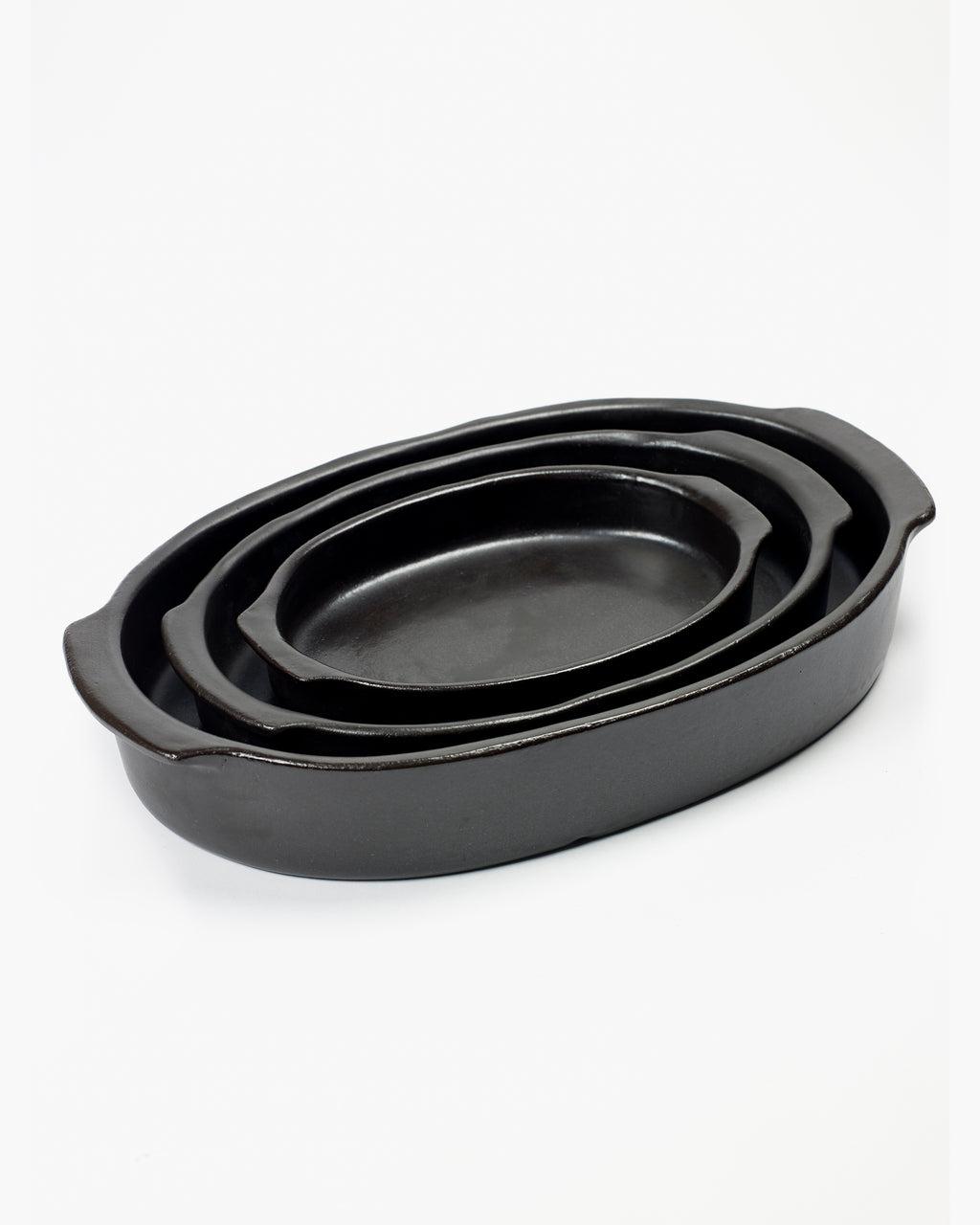 Oval oven/serving dish L black Pure – SERAX