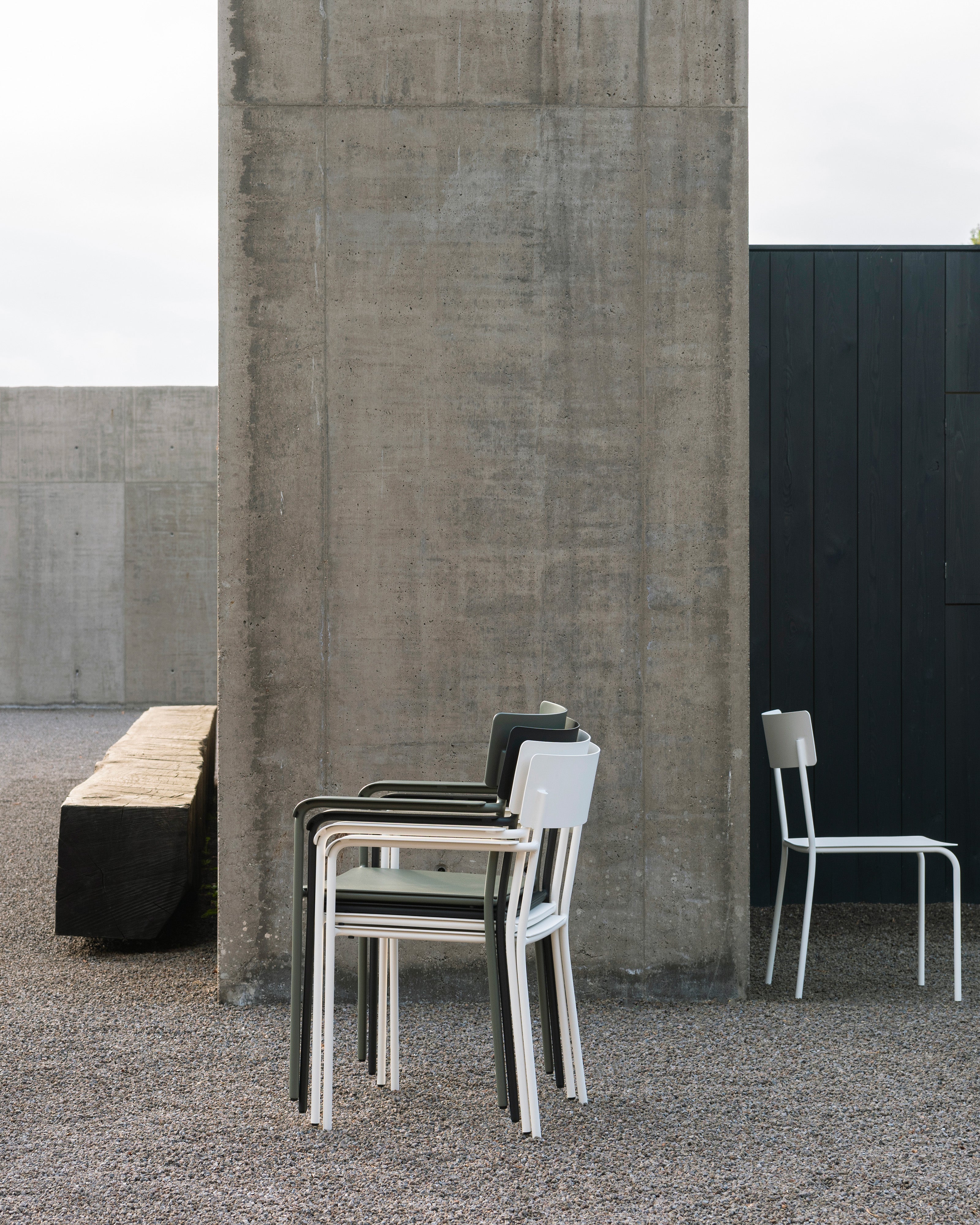 Chair S without armrests aluminium black August – SERAX