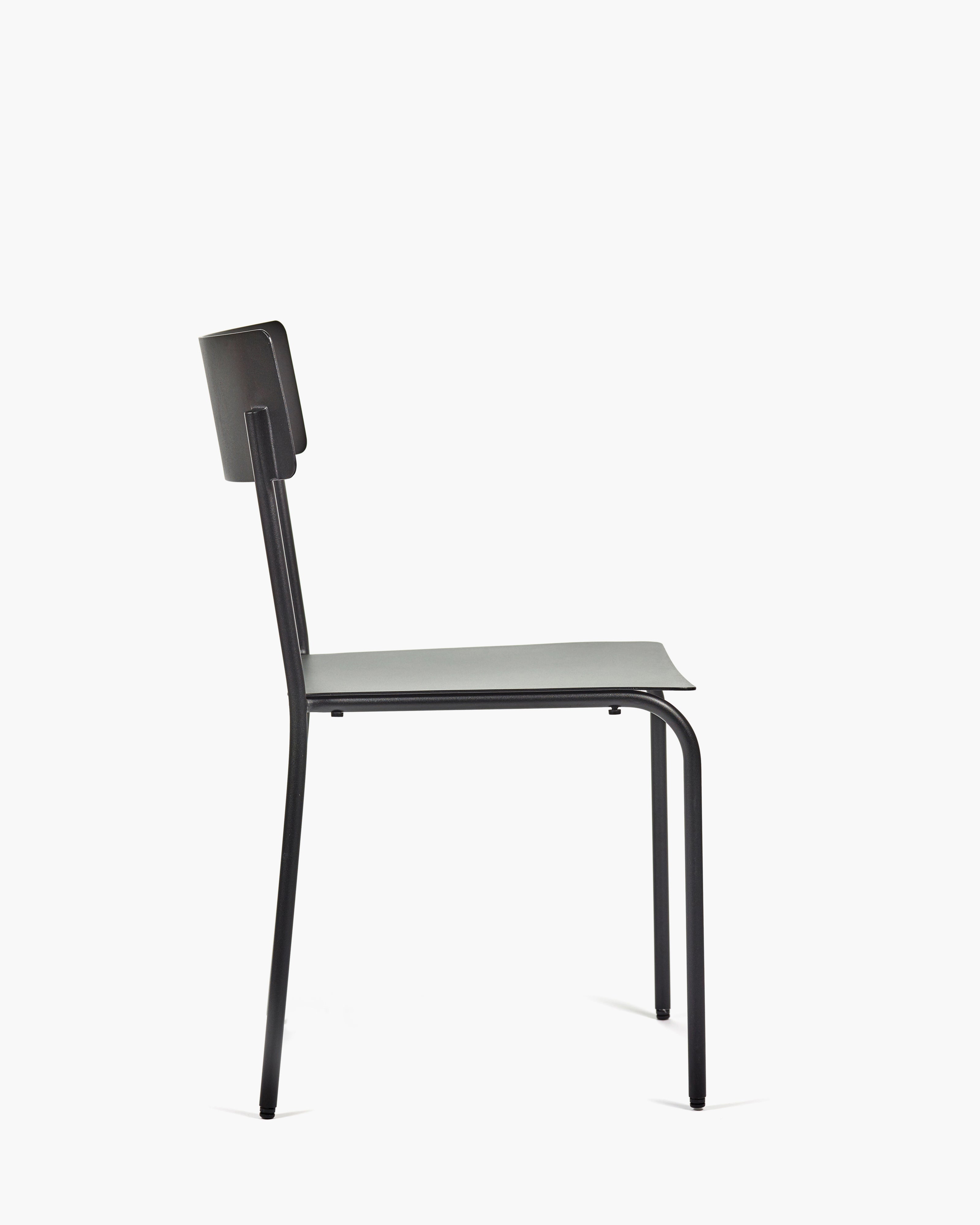 Chair S without armrests aluminium black August – SERAX