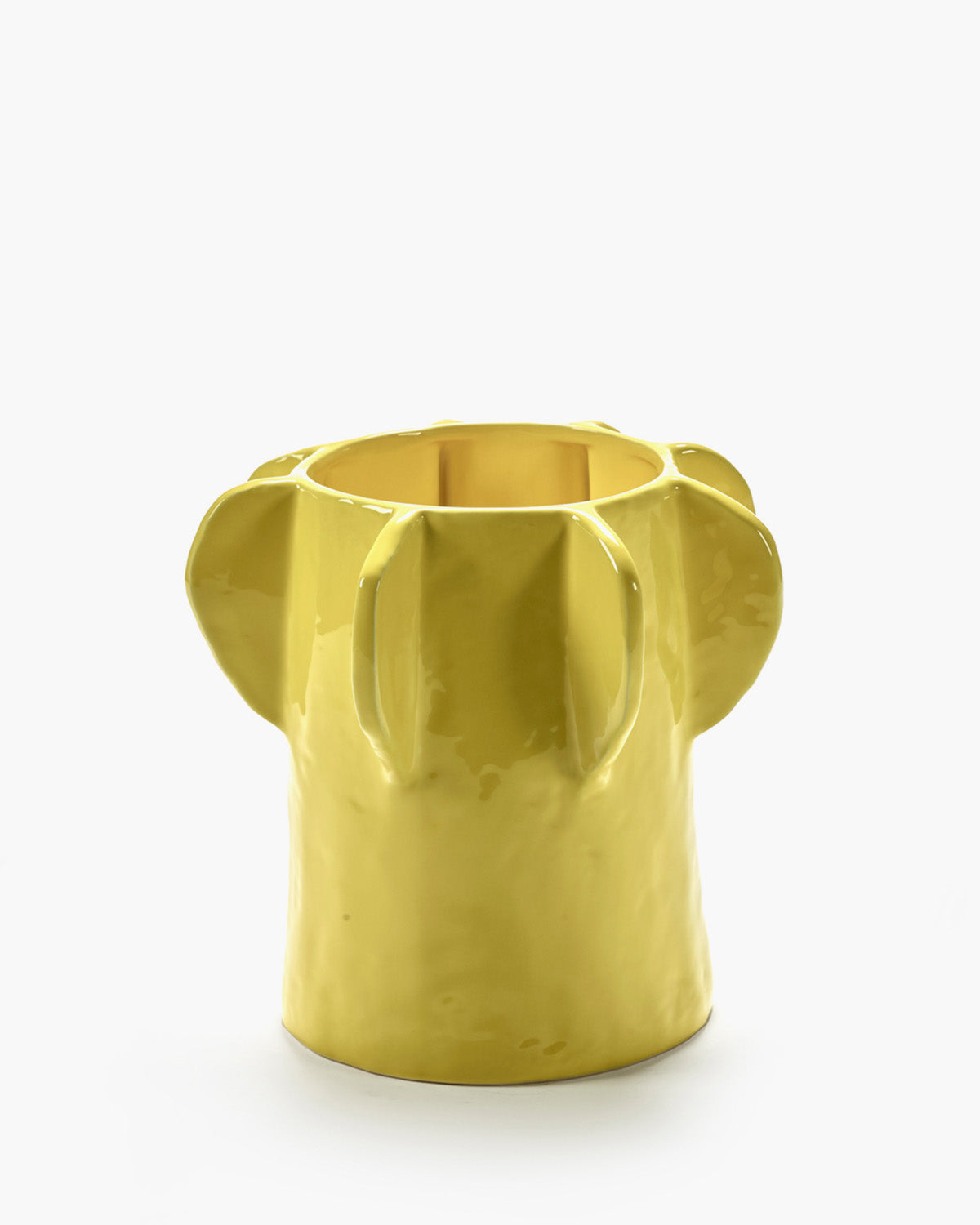 yellow glazed plant pot Flower pot 01 S yellow Molly – SERAX