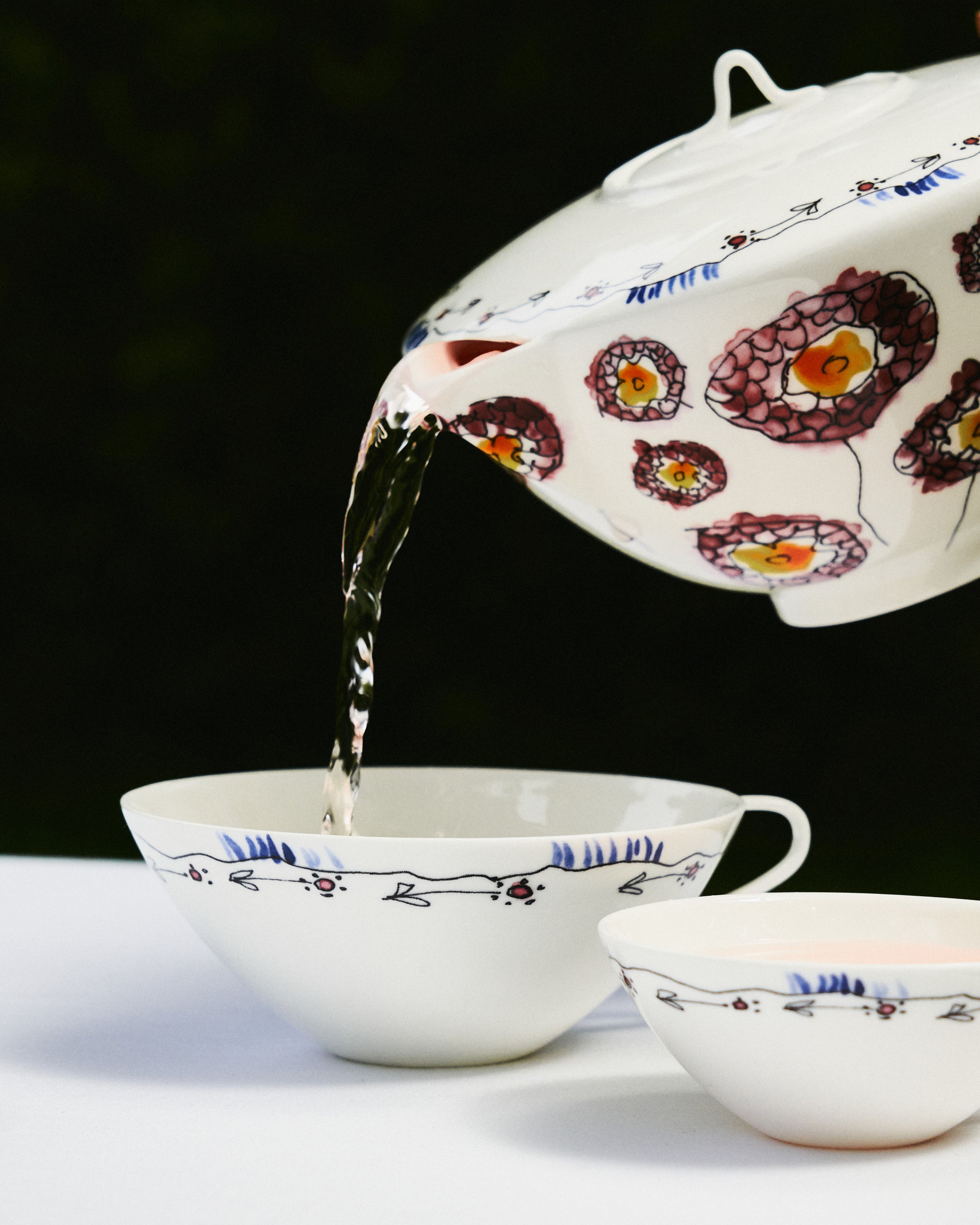 Tea pot Anemone milk Midnight Flowers – SERAX