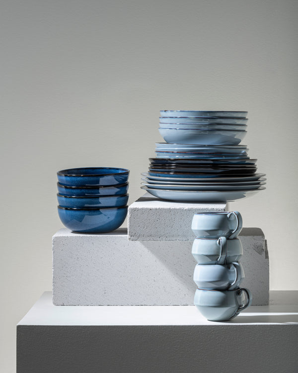 Volledige set 24-delig - Pure servies van Pascale Naessens - blauw
