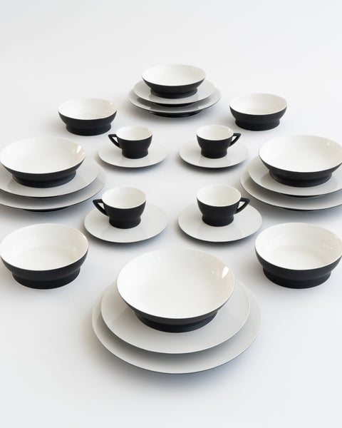 Dinner Set 12 pieces - Ra - Black/off white