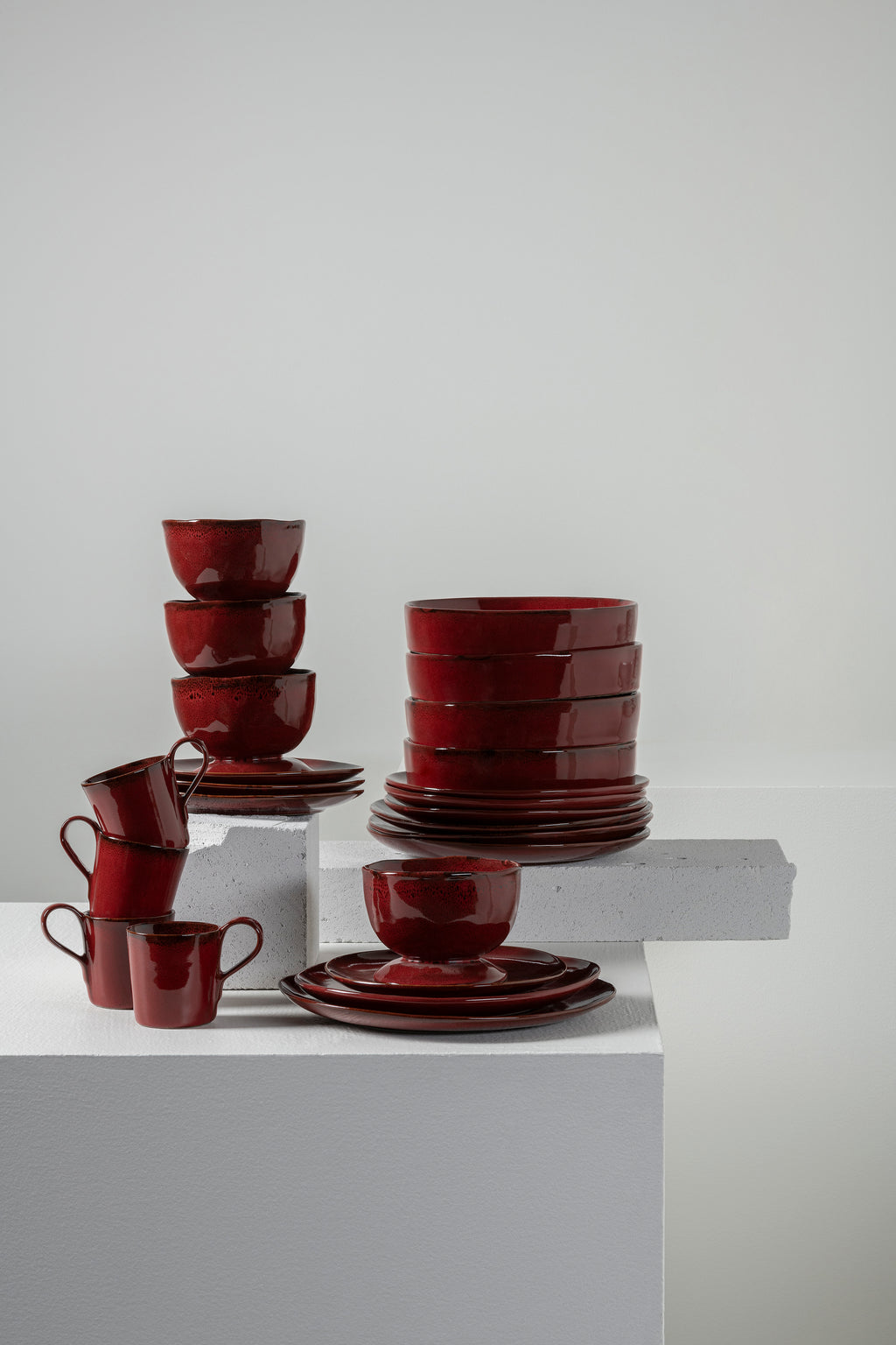 Full Set 24 pieces - La Mère tableware by Marie Michielssen - Venetian red