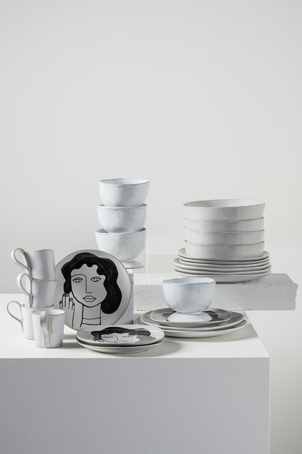 Full Set 24 pieces - La Mère tableware by Marie Michielssen - Off-white