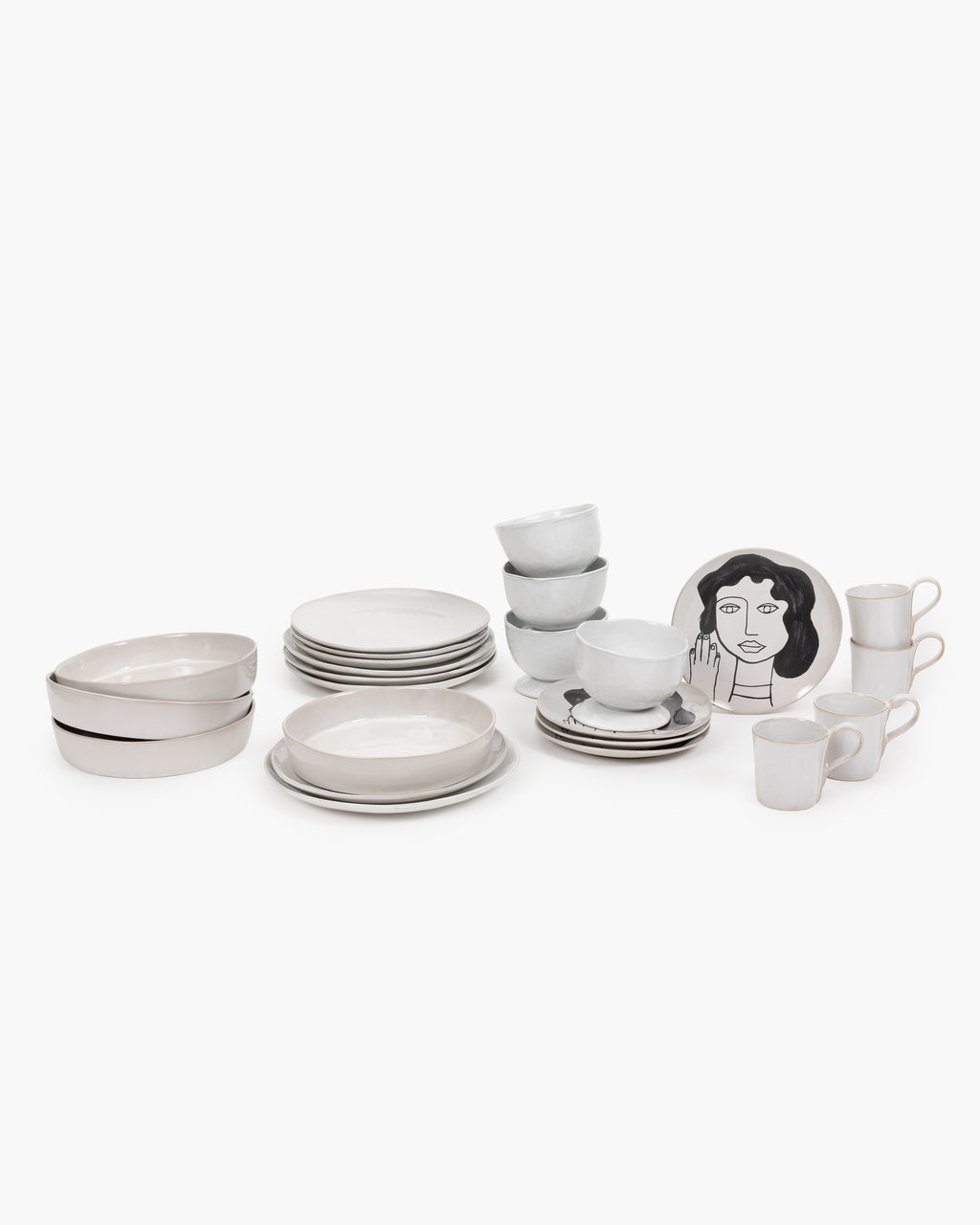 Full Set 24 pieces - La Mère tableware by Marie Michielssen - Off-white