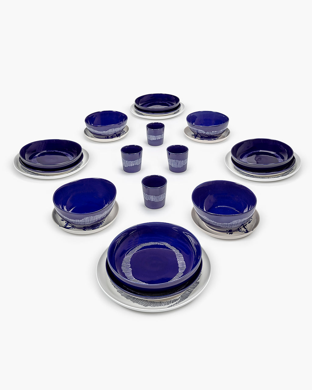 Set completo 24 pezzi blu Feast