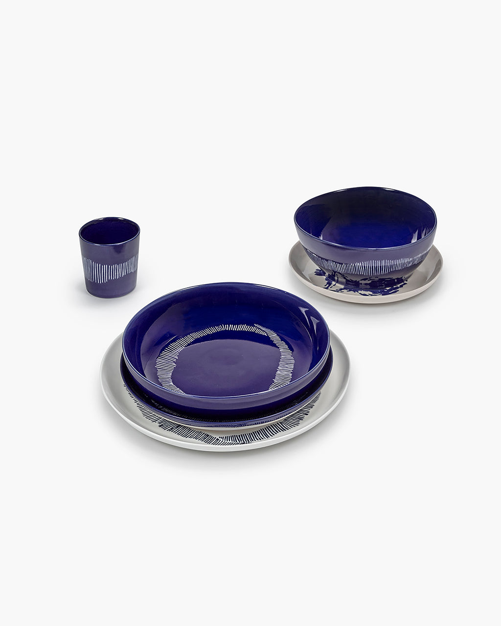Set completo 24 pezzi blu Feast