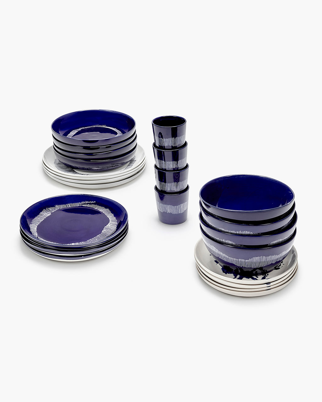 Set completo 24 pezzi blu Feast