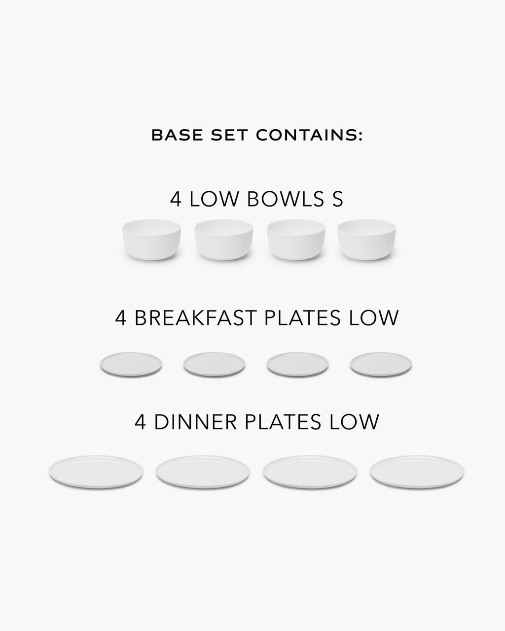 Frühstückset 12teilig - Base Geschirr von Piet Boon - weiss
