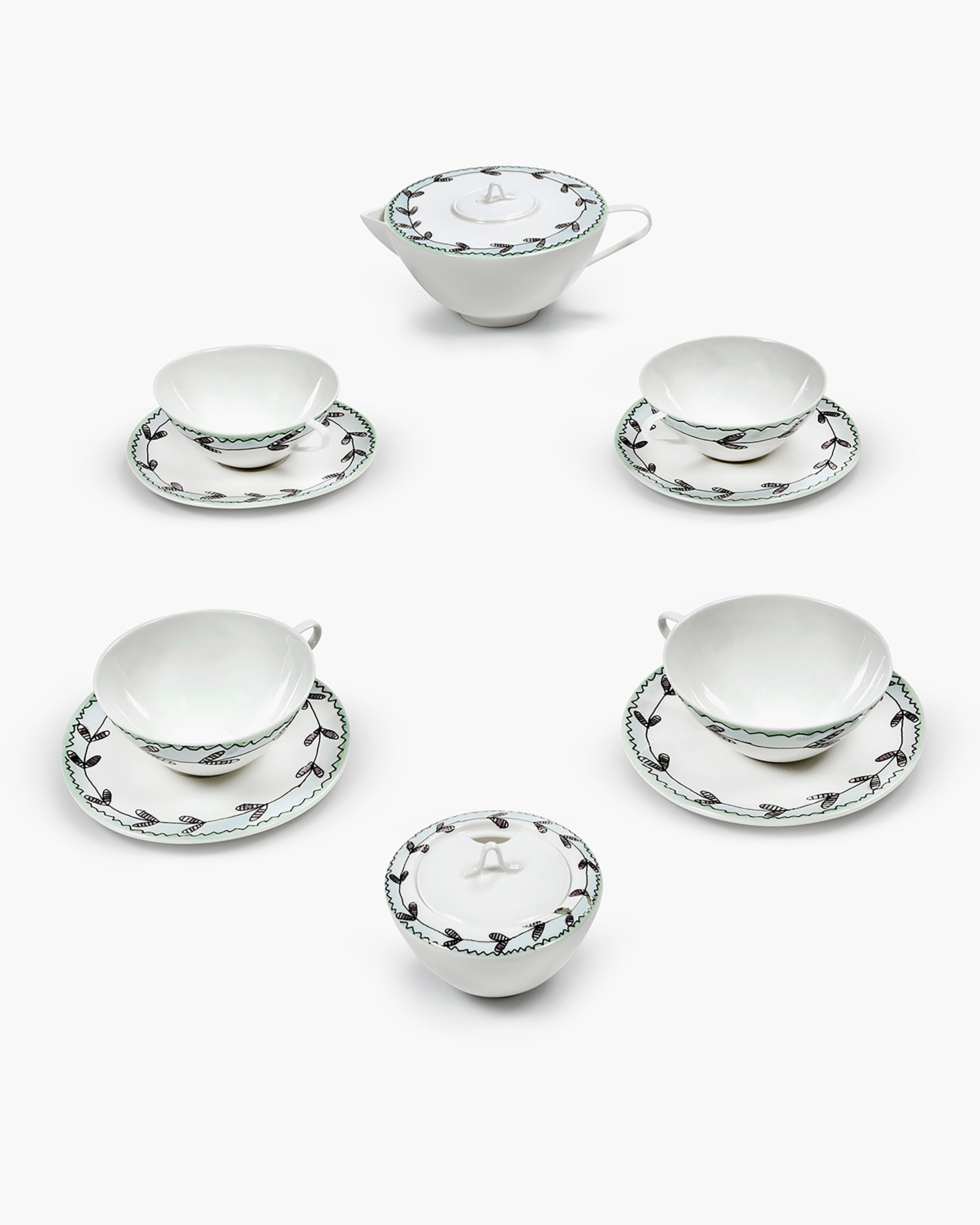 Midnight Tea Set Tea Set 6 pieces blossom milk midnight flowers – SERAX