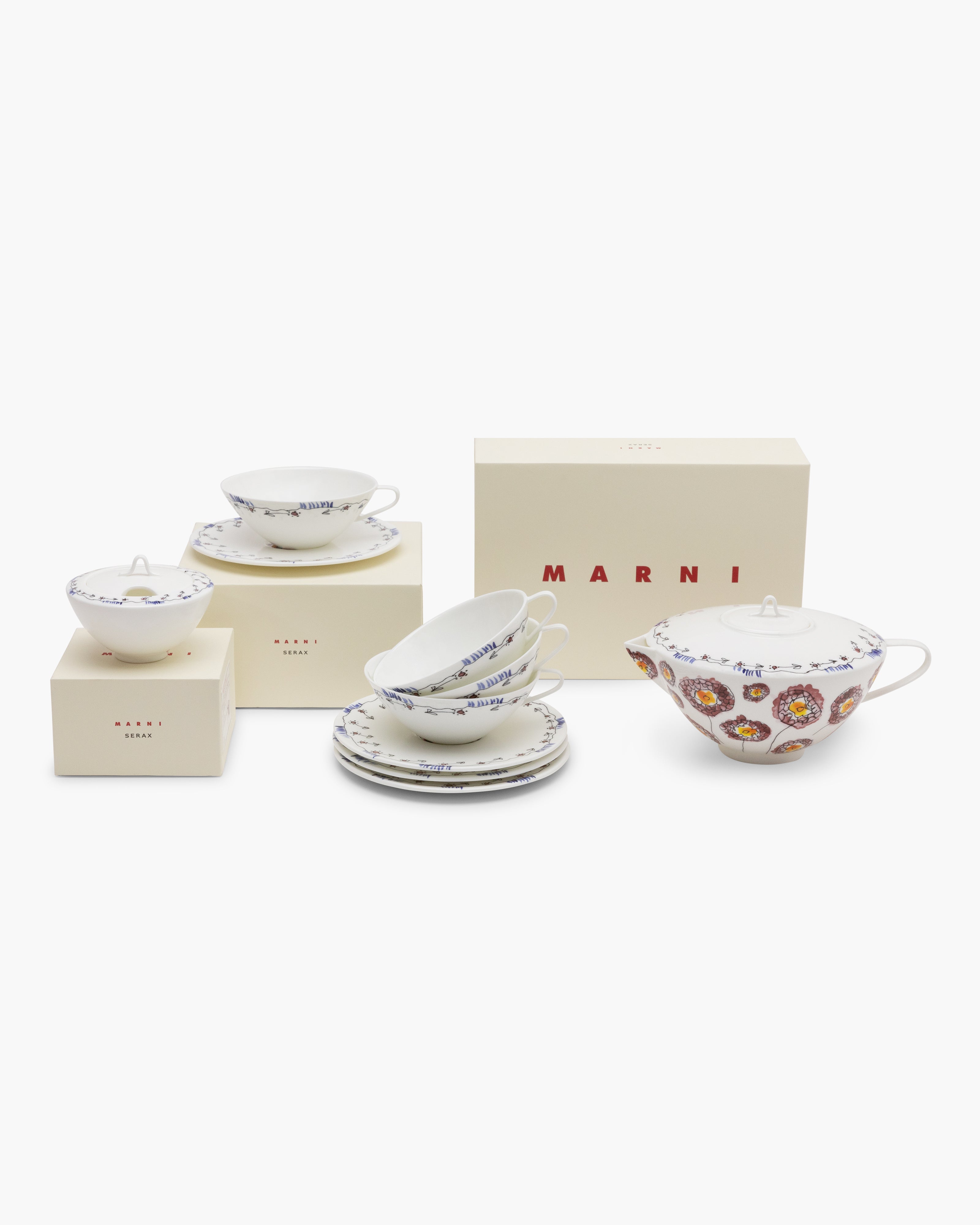 Midnight Tea Set Tea Set 6 pieces anemone midnight flowers – SERAX